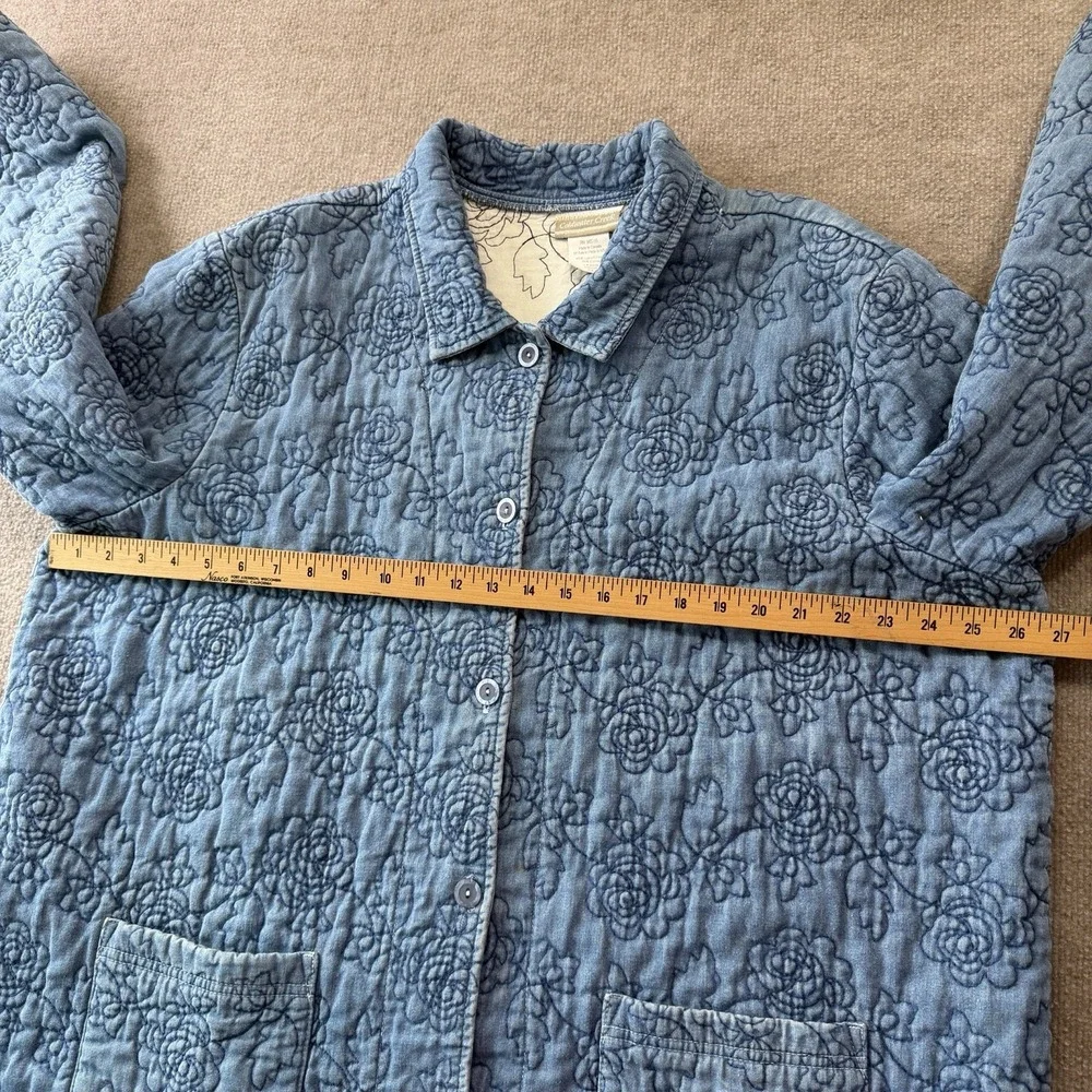 Coldwater Creek Soft Denim Quilted Floral Blue Jacket Woman's Size 3X - Picture 4 of 10